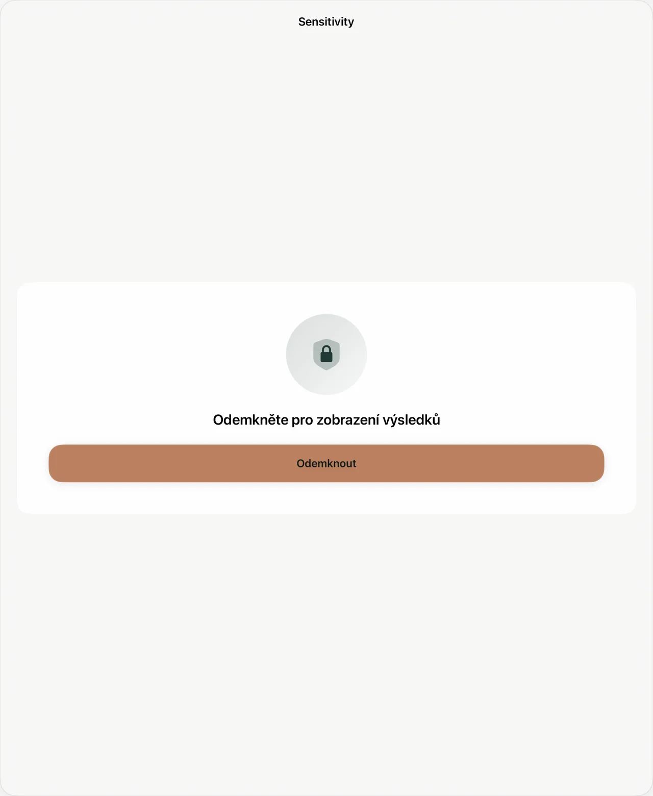 Sensitivity chráněná obrazovka prohlížení na iPadu
