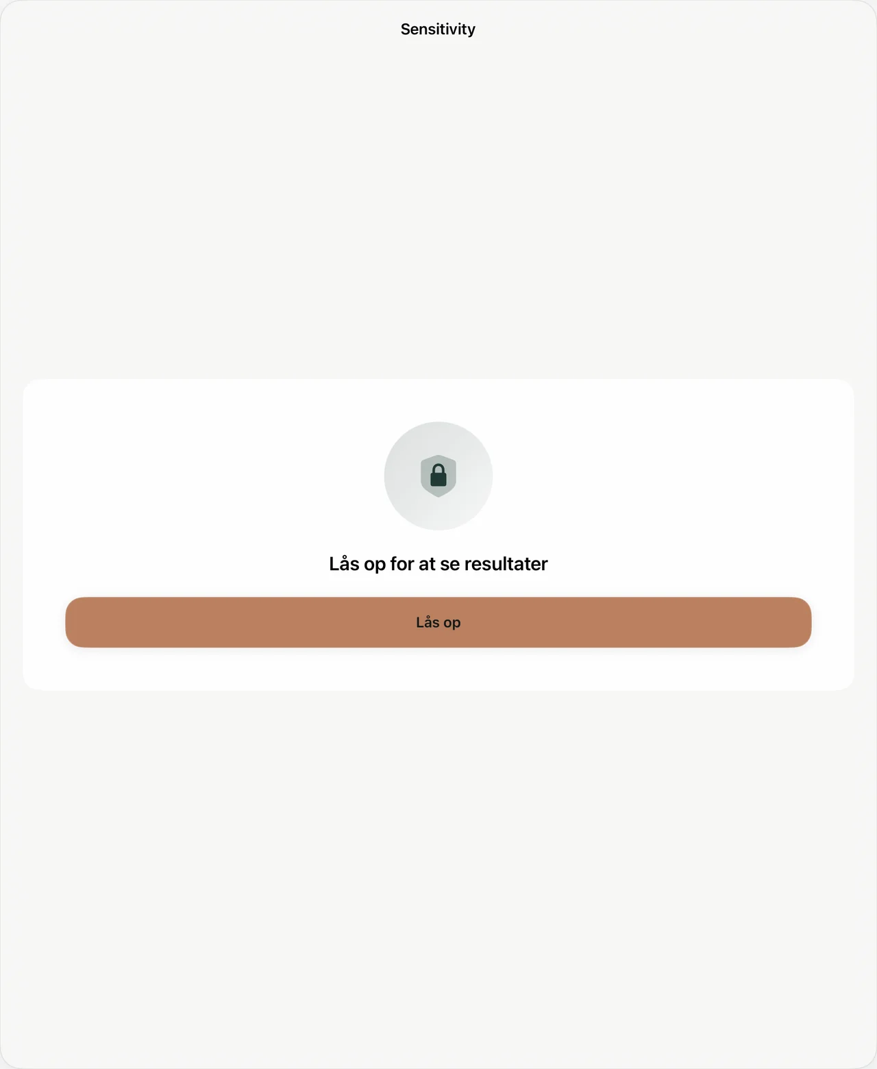 Sensitivity beskyttet gennemgangsskærm på iPad