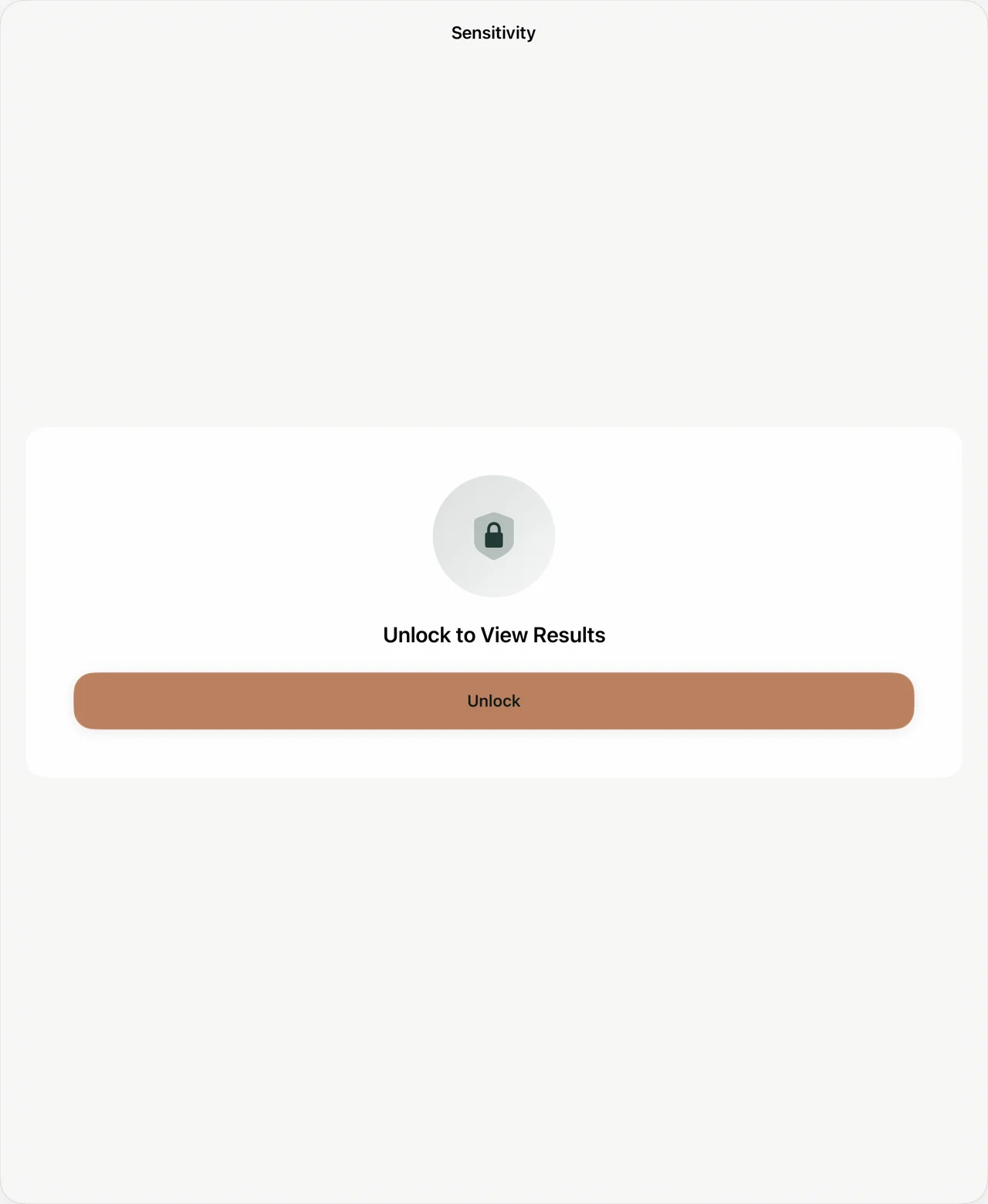 Sensitivity protected review screen on iPad