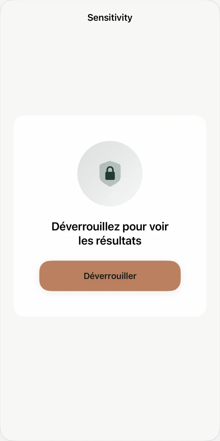 Sensitivity écran de révision protégé