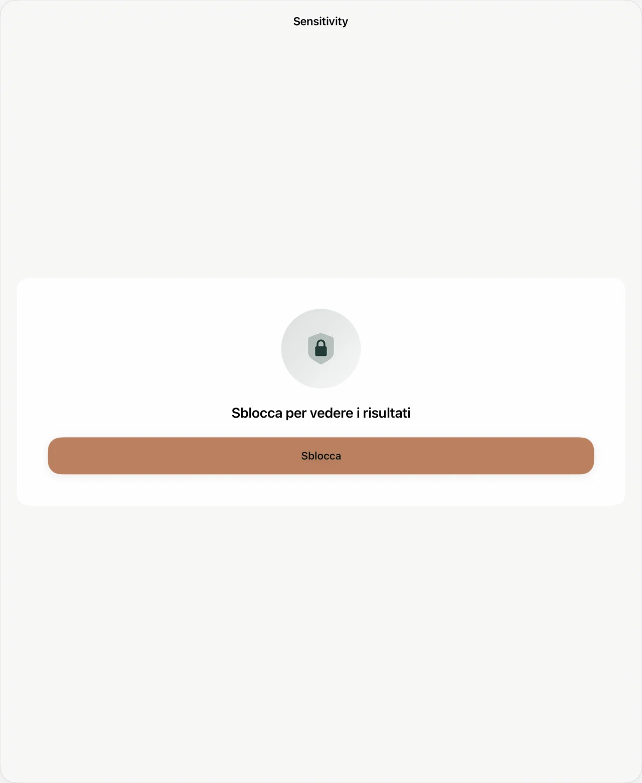 Sensitivity schermata di revisione protetta su iPad
