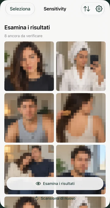Trova foto sensibili