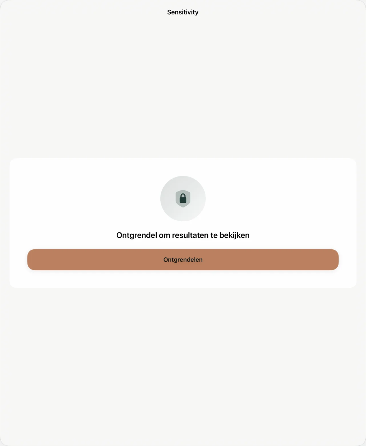 Sensitivity beveiligd beoordelingsscherm op iPad