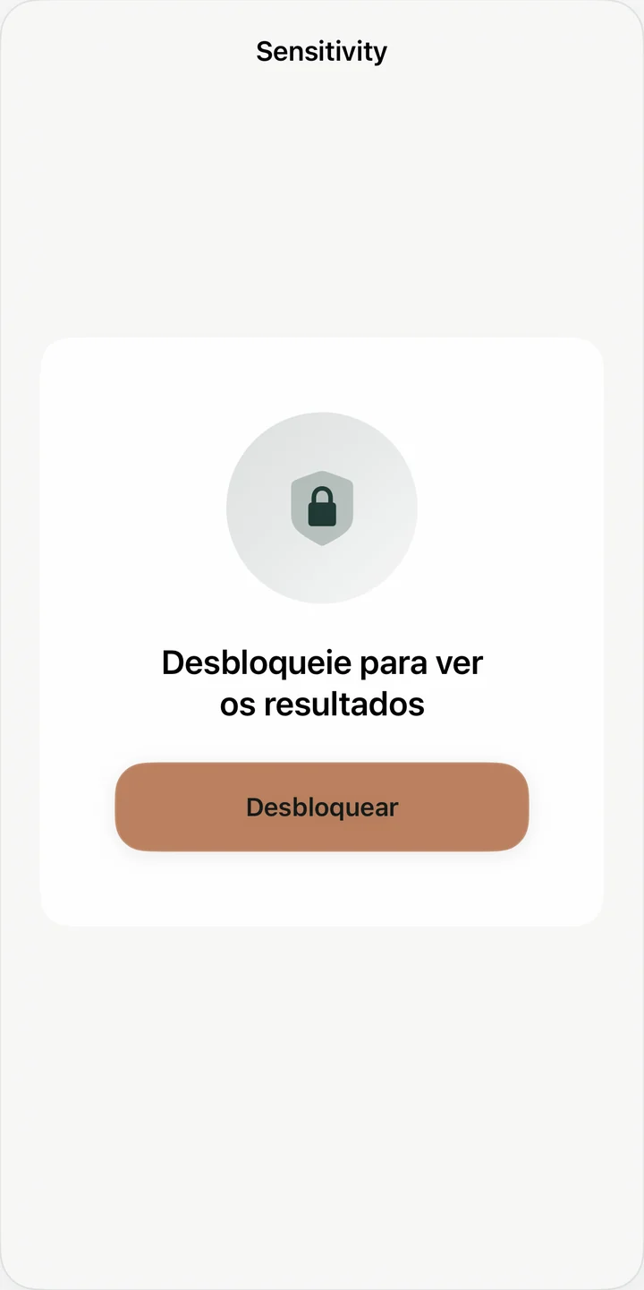 A autenticação do dispositivo protege o ecrã de revisão.