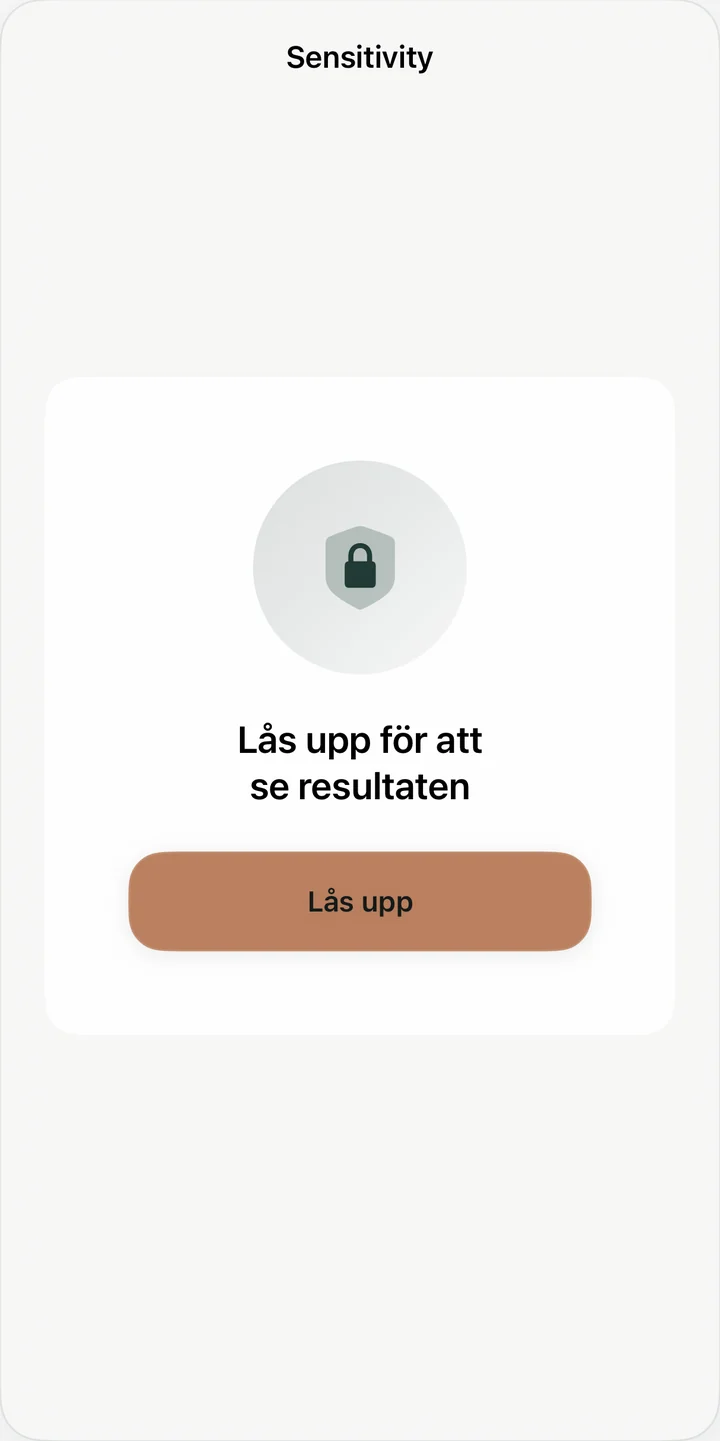 Sensitivity skyddad granskningsskärm