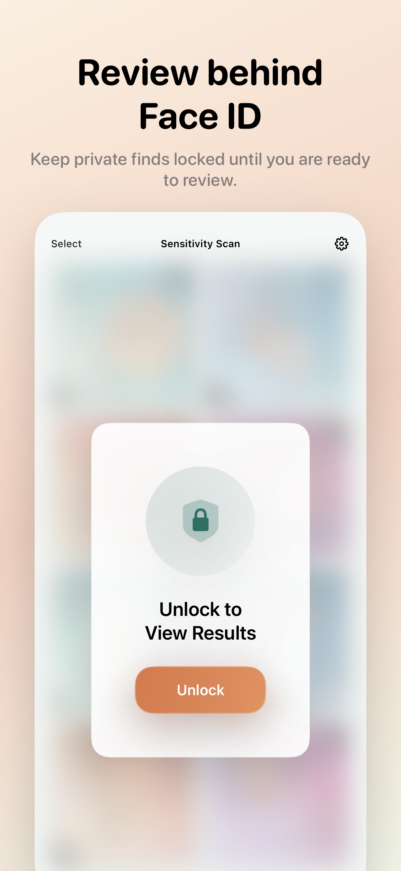 Sensitivity protected review screen